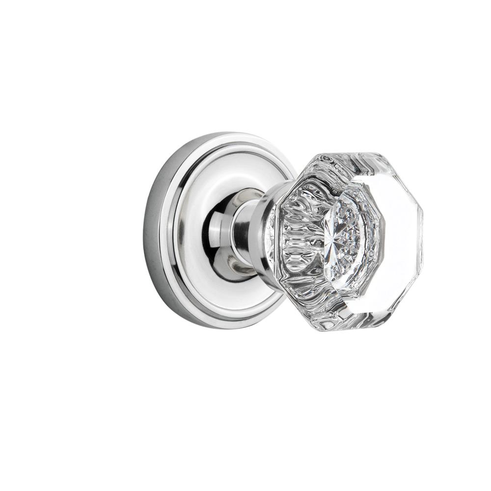 Nostalgic Warehouse CLAWAL Mortise Classic Rosette with Waldorf Knob in Bright Chrome